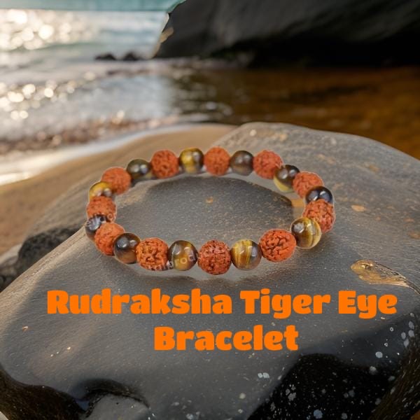 Rudraksha With Tiger Eye Bracelet